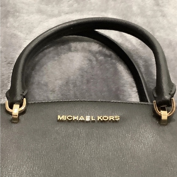 Michael Kors Ellis Small Satchel Black Leather Handbag NWOT - Picture 11 of 11